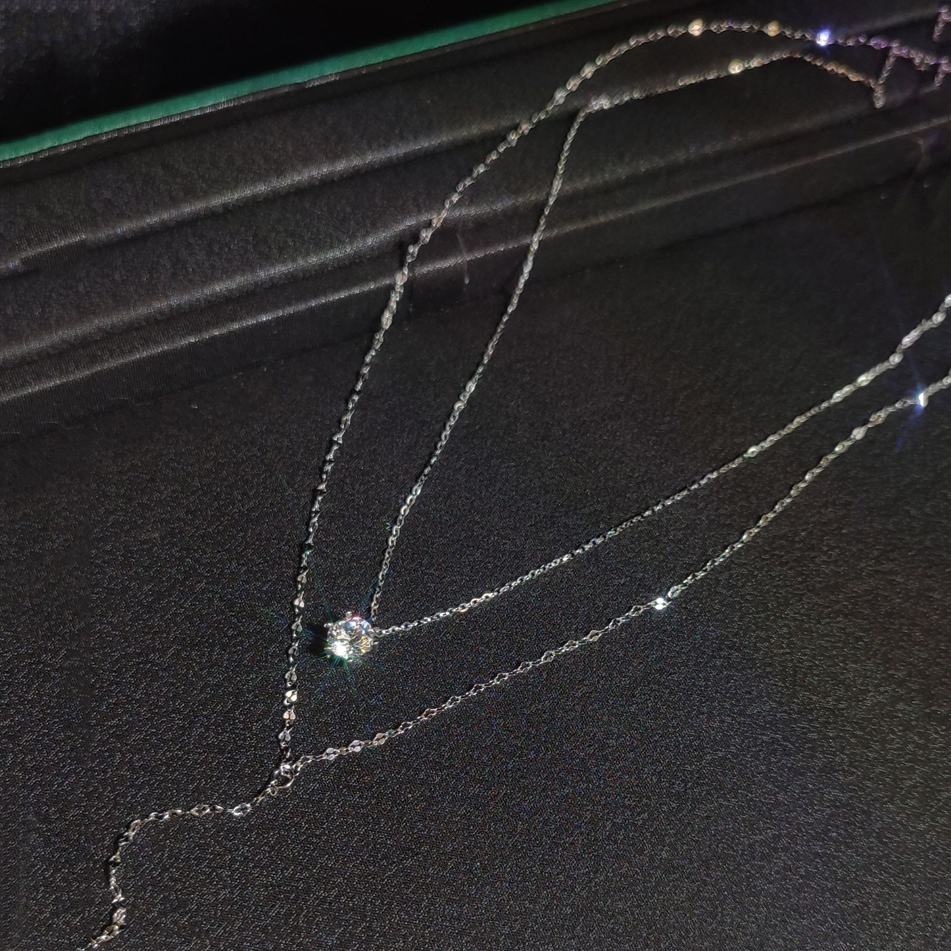 2024 Ins Top Sell Niche Sweet Cute Simple Fine Jewelry Real 100% 925 Sterling Silver Round Double Chain Moissanite Diamond Party Y Style Women Wedding