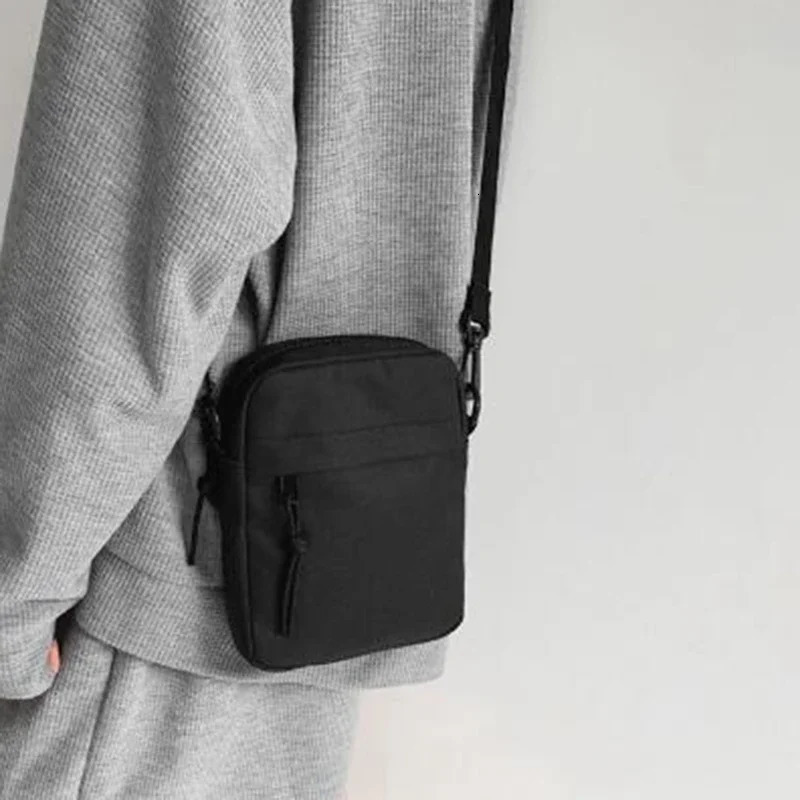 1PC Messenger Sling Bags For Men Casual Canvas Small Zipper Crossbody Bag Pouch Simple Shoulder 241106