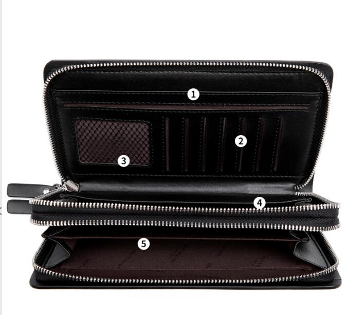 Septwolves Man long purse genuine leather wallet male Small handbag fashion brand large capacity 2020 new handbag