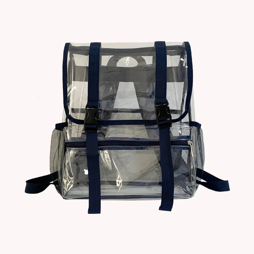 Transparent PVC college student Rucksack fashionable casual backpack is simple and portable transparent suitable for teenagers boys and girls 241106