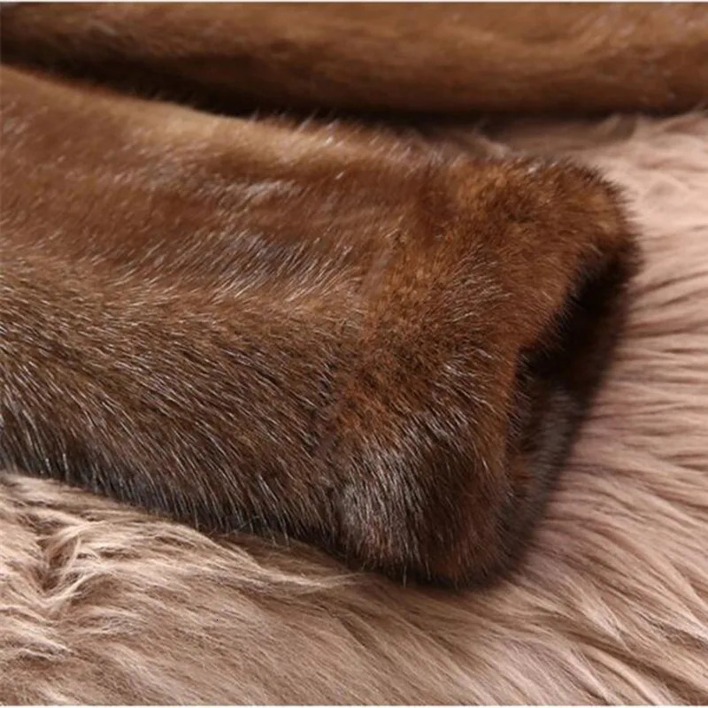 Expert made mink coat for women mid length winter hooded top for women thick brown mink coat 5XL 6XL H556 241107