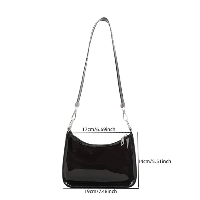 Transparent Vintage Handbags Crossbody Bag for Women Candy Color Fashion Mini Shoulder Messenger Bag PVC Jelly Tote Underarm Bag