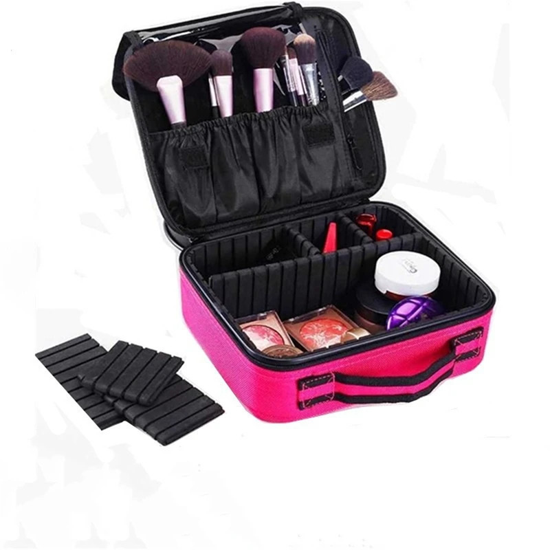 Professional Salon Barber Toolbox Makeup Train Box Makeup Bag Brush Organizer and Storage Travel Box with Adjustable Shoulder Straps 241106