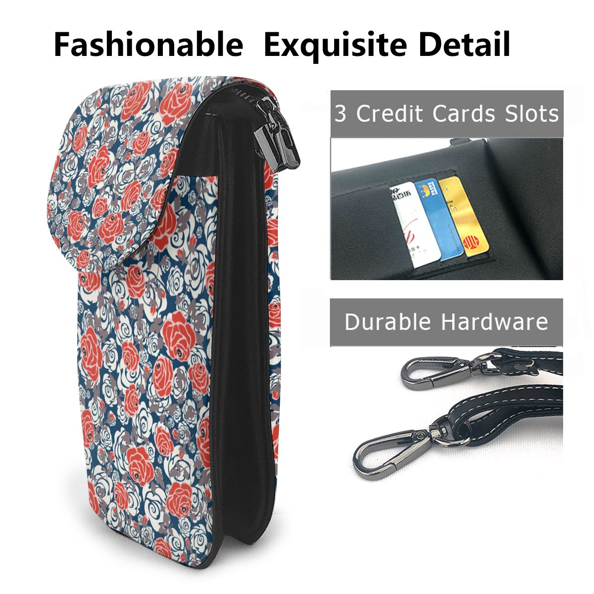 NOISYDESIGNS Fashion Casual Phone Coin Shoulder Bag Small Women PU Leather Messenger Bags Floral Clutch Zipper Crossbody Bag