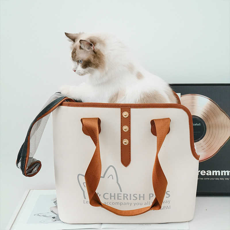 pet portable travel shoulder bag with large space, reflective breathable nylon at night, pet supplies cats and dogs 241115