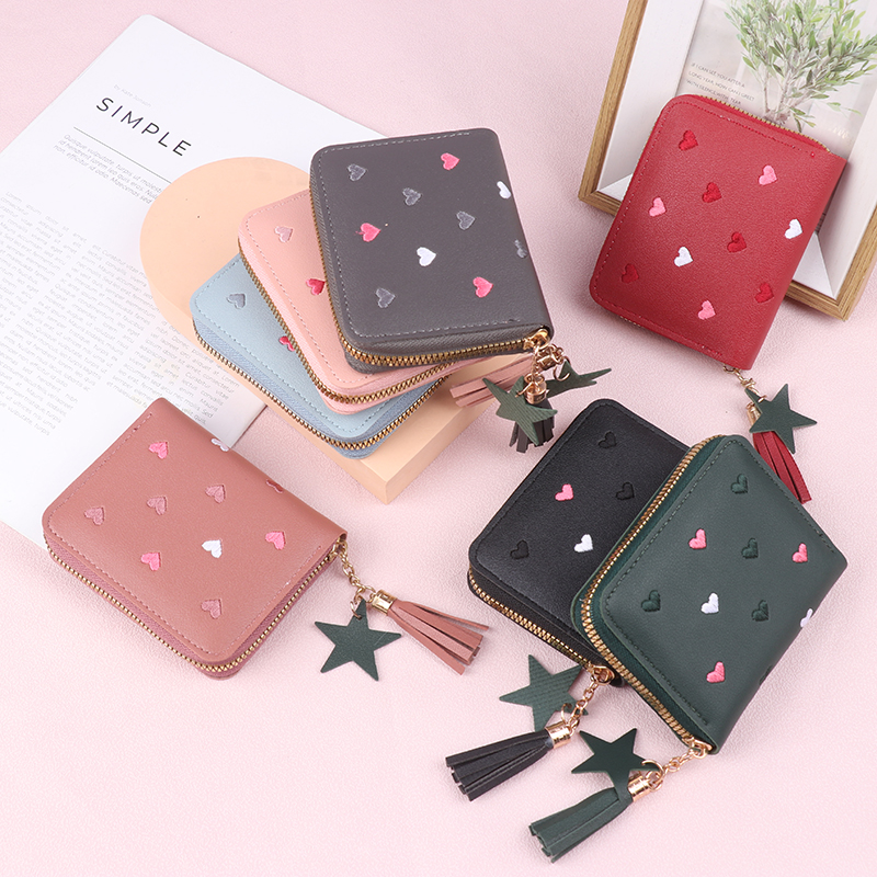 Women Small Ladies Mini Tassel Cute Girl Short Zipper Lovely PVC Leather Coin Purse Female Hand Wallet Y260206