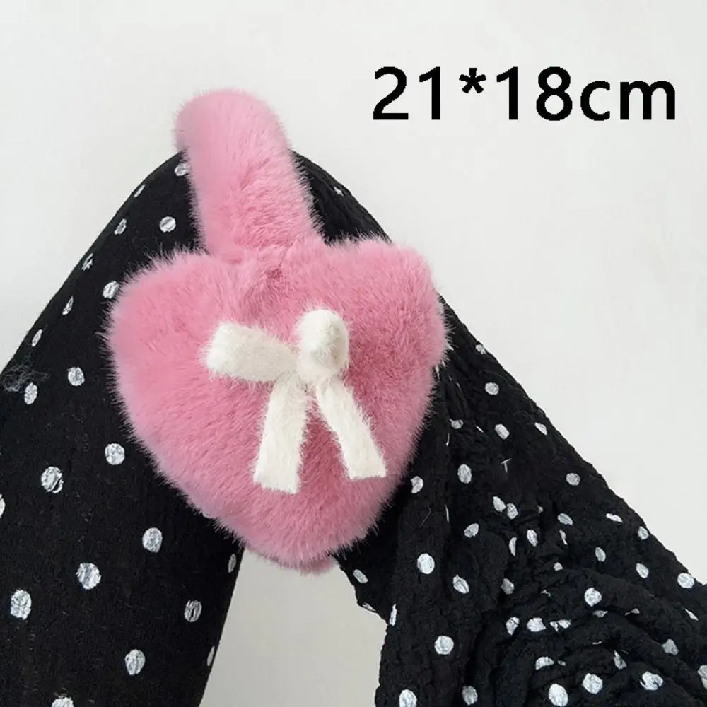 Kawaii Bow Knot Eartips Thick Heart shaped Fluffy Eartips Cold Protection JK Girls Eartips Women Eartips 241107