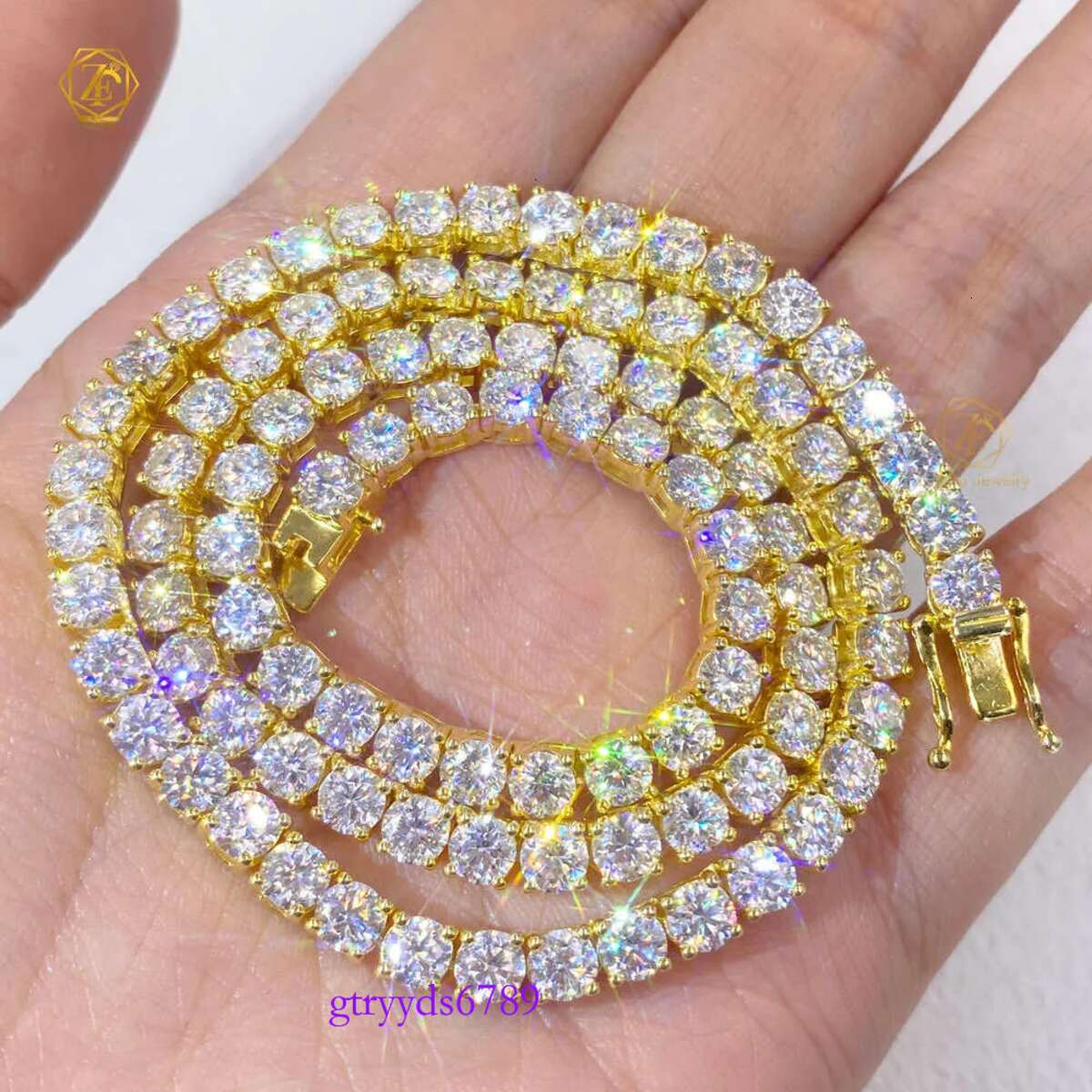 Hot Sale Hip Hop Iced Out Jewelry Fashion Dia Necklace S Sier 2MM 3MM 4MM 5MM Vvs Moissanite Tennis Chain