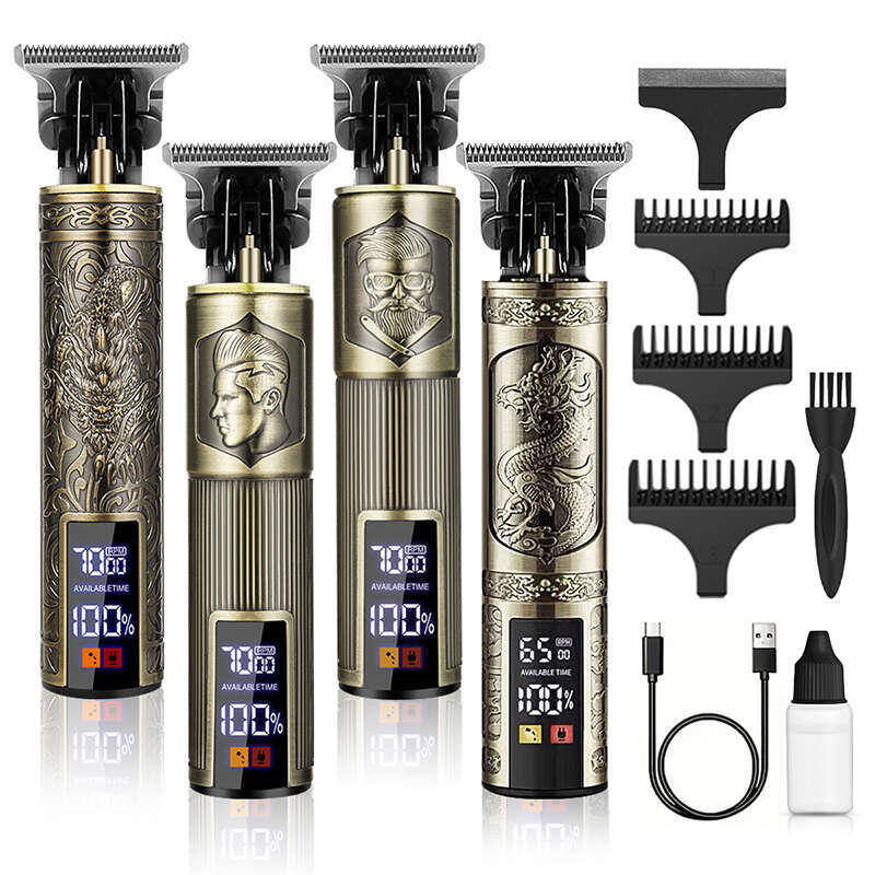 Professional Cordless Kit with 4 Guide Combs Rechargeable Hair Clipper for Home Use