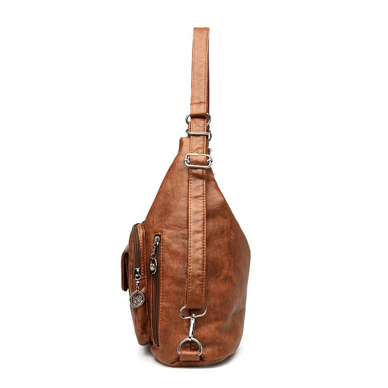 Vintage Women Shoulder Bag Fashion PU Leather Messenger Bag Designer Purse Large Capacity Handbag Travel Bag sac à main