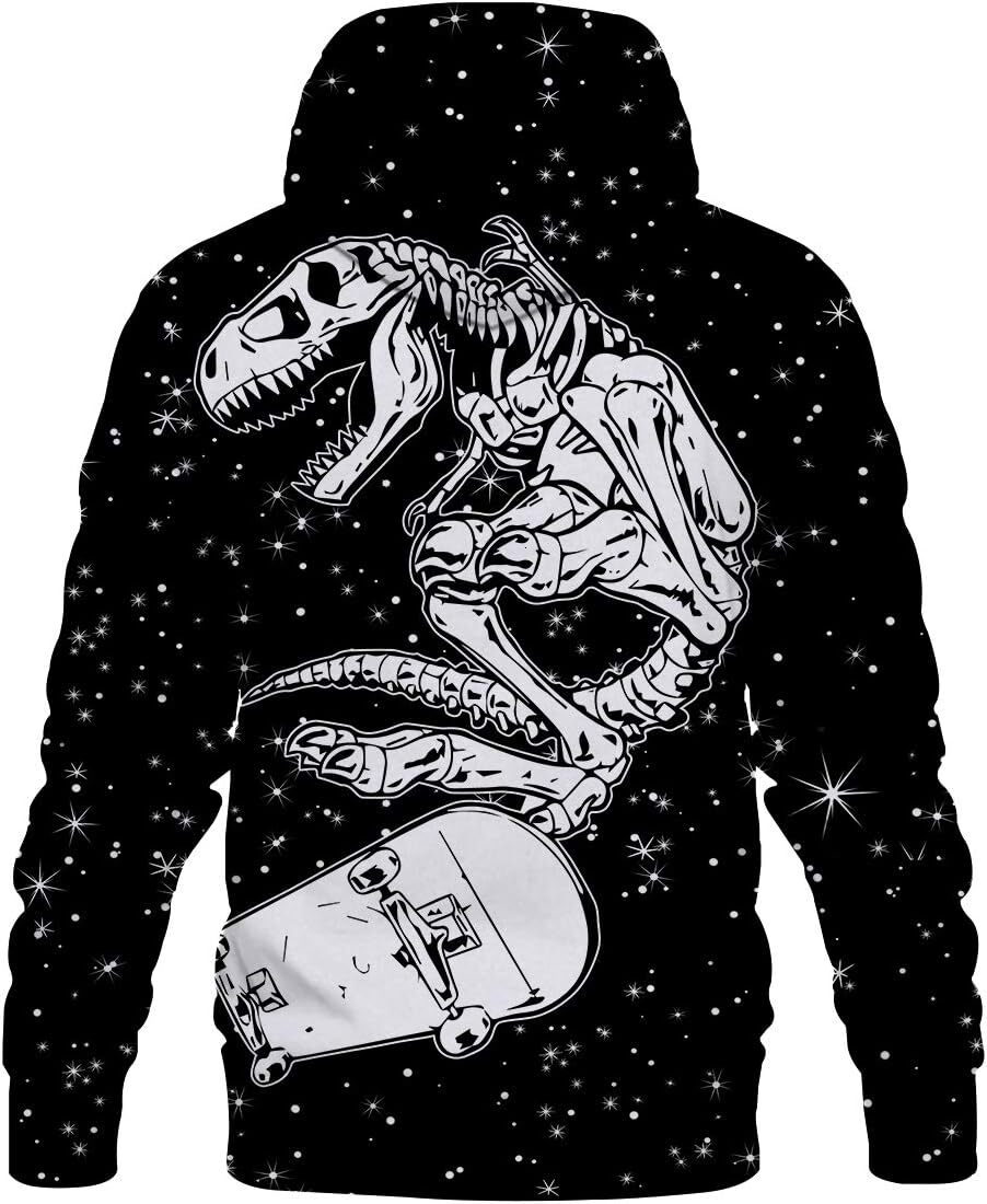 Hoodie for Mens Womens Unisex Colorful Graphic Hoodies 3D Print Cool Sweatshirt Cool Design with Pocket for Men and Women GraphicCool dinosaur pattern