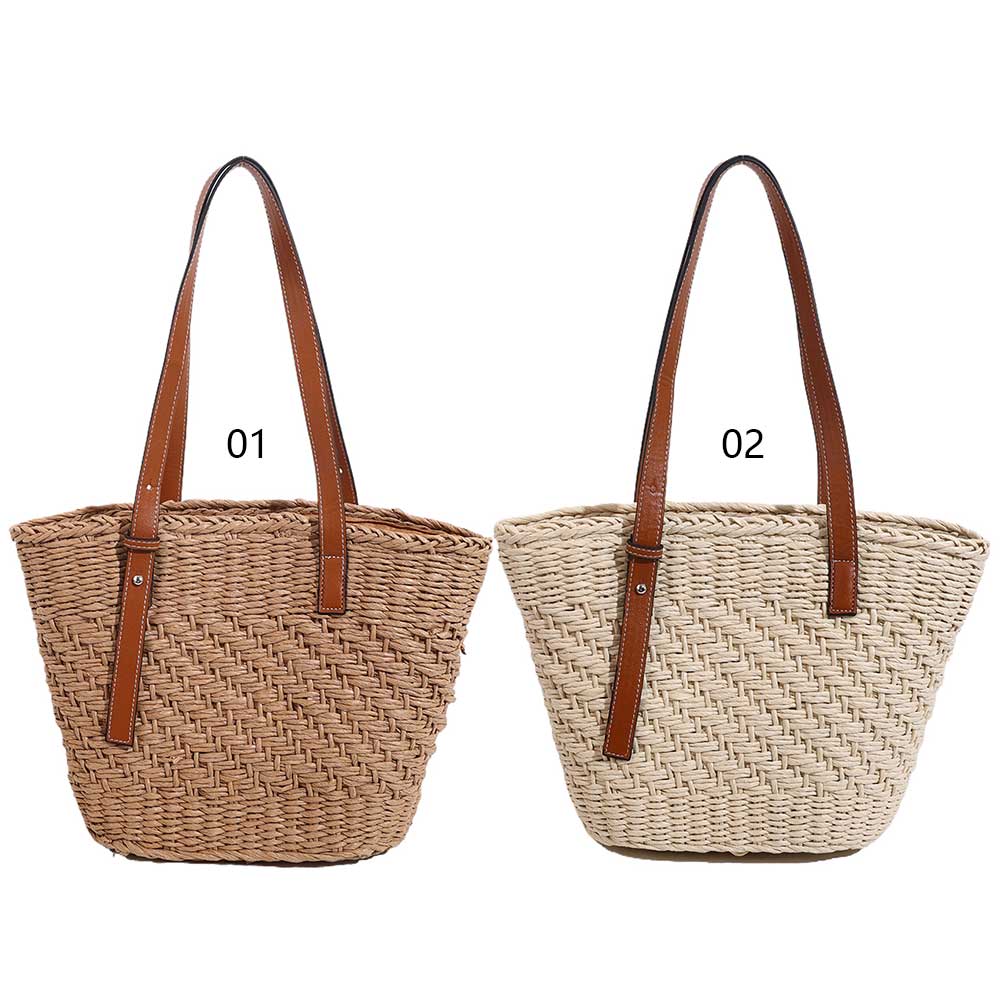 Straw Beach Bag Large Summer Shoulder Bag Vacation Bag Holiday Travel Handbag for Women