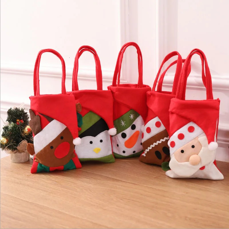 Snowman Elf Santa Claus Ginger Juice Bread Man Handbag Snowman Santa Claus Bag Christmas Gift Bag XMAS Childrens Candy Bag 241107