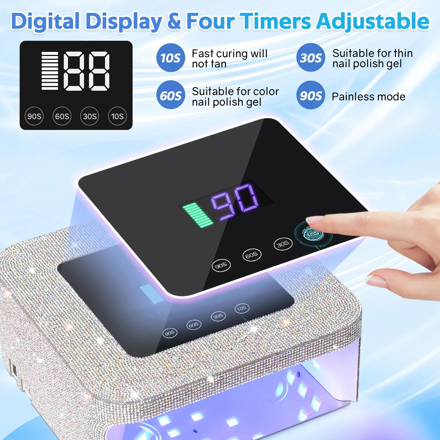 DianaBeauty UV LED Nail Lamp Professional 15 Leds Nail Dryer Touch Screen USB UV Cabin for Nail Manicure Lamp Nail Art Tools 241106