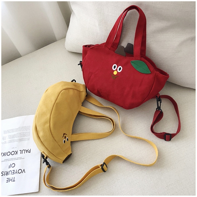 Korean Crossbody Bag for Women Banana Shoulder Bag Hand-held Canvas Handbags and Purses Female Bag