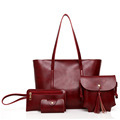 2021 new European and American fashion women's bag oil wax leather picture-mother bag four-piece single-shoulder messenger bag