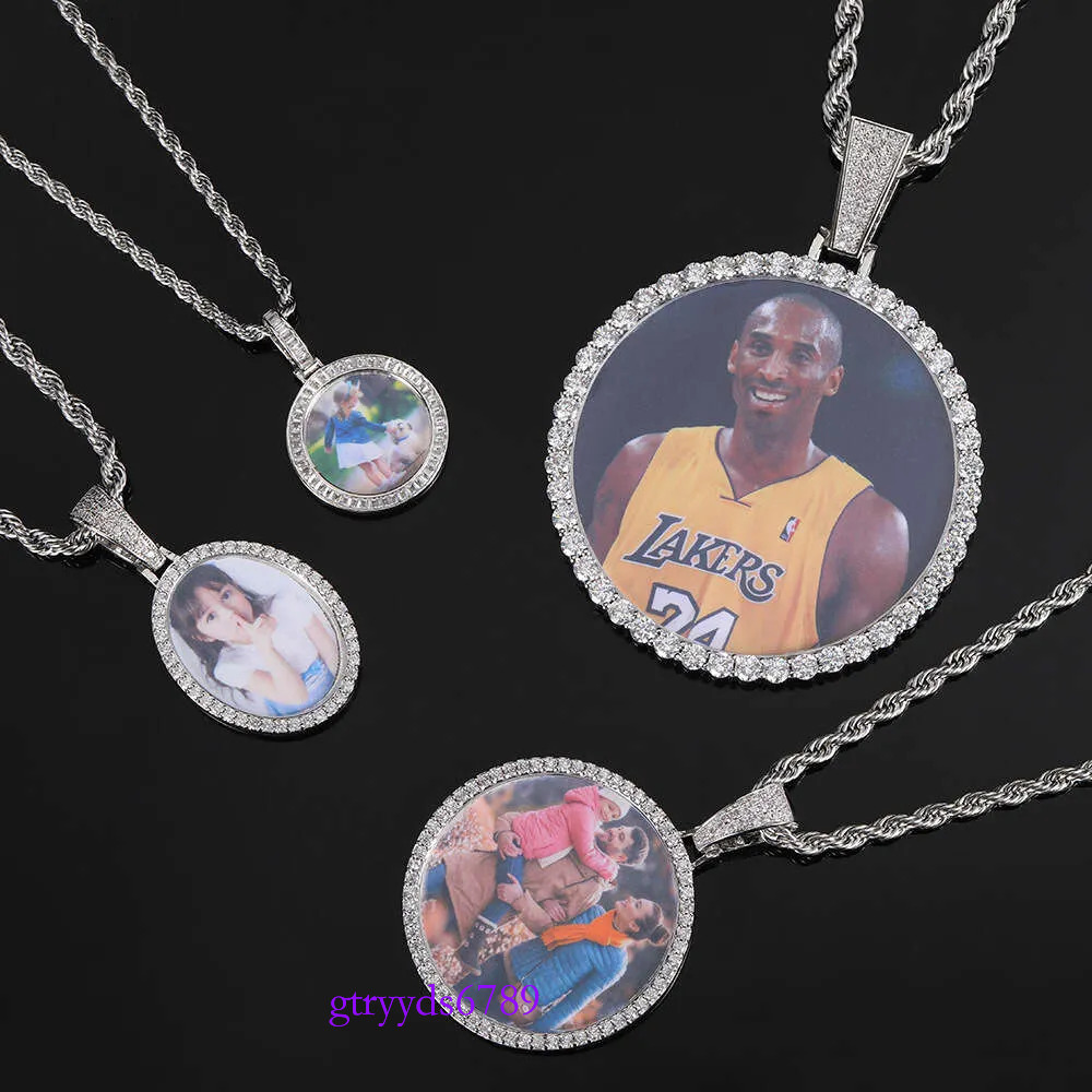 Pass Dia Tester S Sterg Sier VVS Moissanite 14k Iced Out Custom Memory Picture Photo Pendant