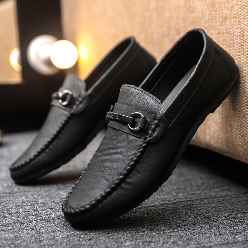 CMM Low Cut Mens Soft Soled Shoes One Foot Loafers Durable and Trendy Handmade High End British Business Lazy Leather Shoes