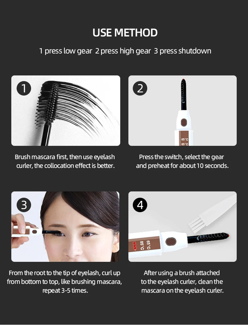 1Pc electric heated eyelash curler with LCD display screen capable of displaying temperature and power charging 241107