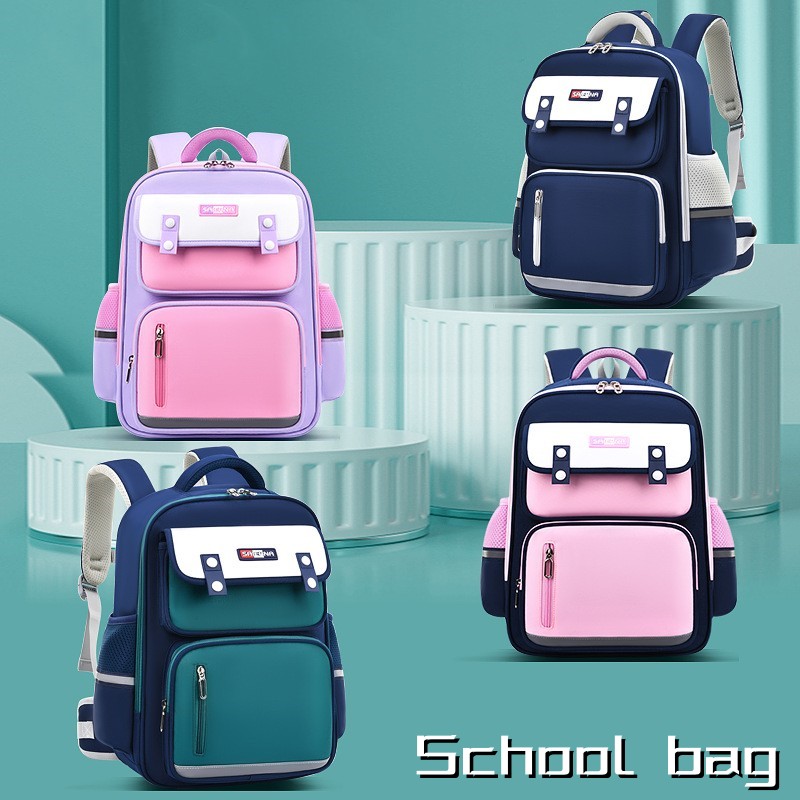 Children's Spine Protection Schoolbag High Quality Waterproof Shoulder Bag Multi-color Elementary School Students Schoolbag Gift