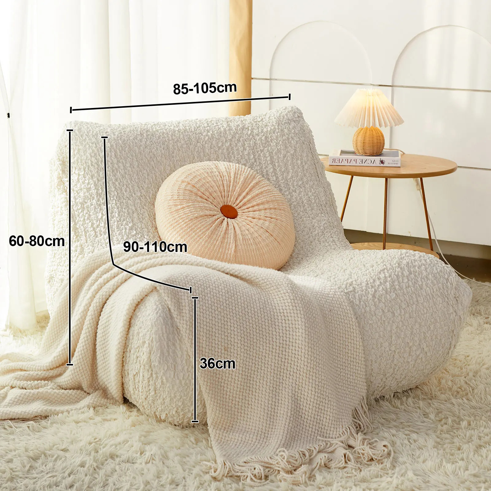 Lazy Sofa Cover Lounge Chair Floor Tatami covers Accent Bean Bag Couch for Salon Office 241107