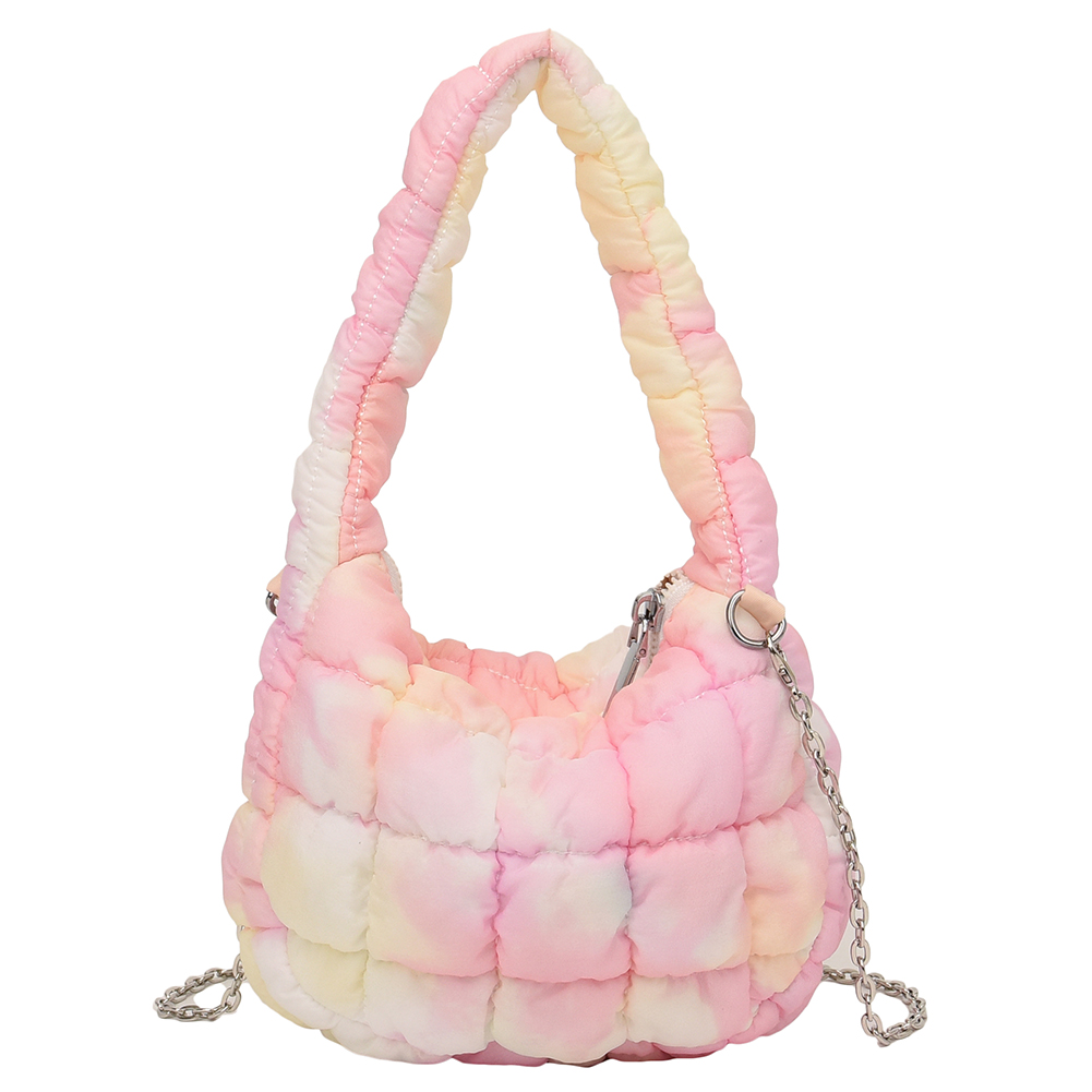 Women Cloud Purse Large Capacity Quilted Hobo Handbag Lightwight Puffer Shoulder Bag Girls Outdoor Leisure Bag