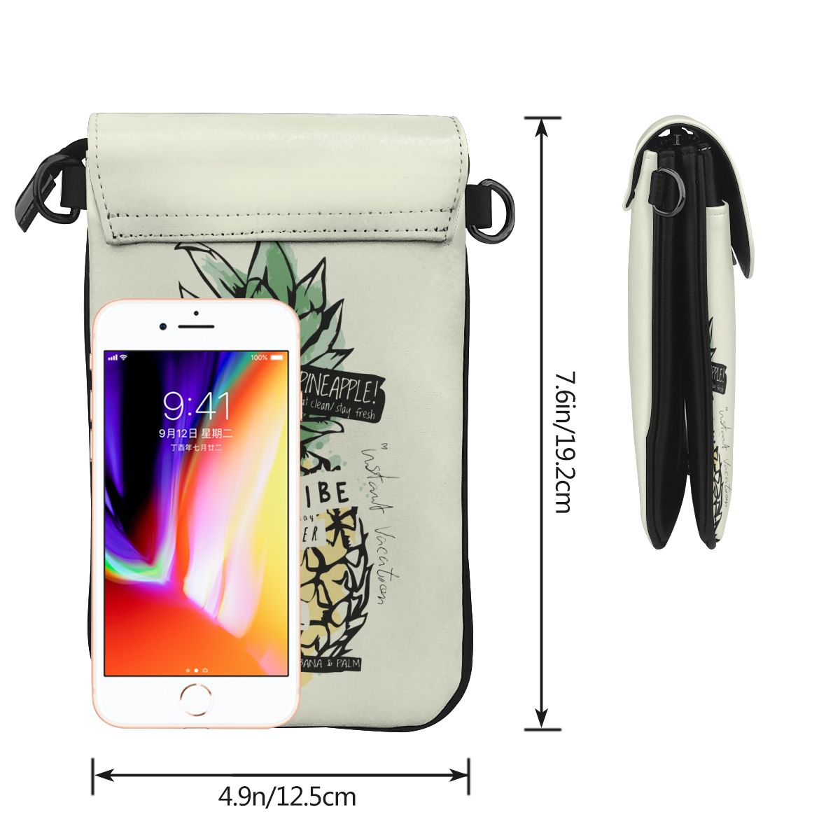 PU Luxury Handbags Womens Pineapple Prints Purse Woman Ladies Hand Bags Women's Crossbody Bags Clutch Phone Wallet Shoulder Bag