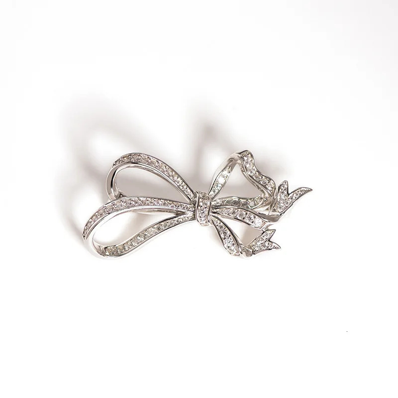 Pure silver ribbon Brooch 925 silver plated elegant everything with high-end badge pin 241107