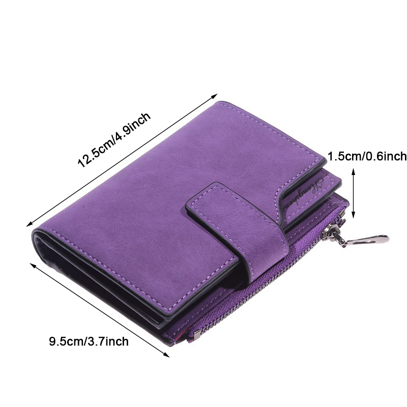 Short Wallet Ladies Coin Purse Buckle Student Frosted Multi Card Slot Zip Money Clip Wallets Women's Fashion Wallet