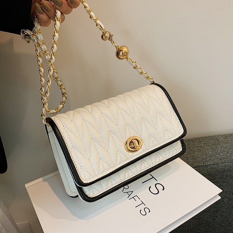 Fashionable women's new minimalist chain small square lightweight party crossbody bag wallet and handbag