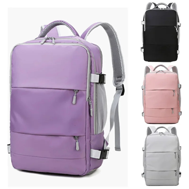 Large fitness bag womens travel backpack USB charging port waterproof sports fitness bag hiking backpack 241106