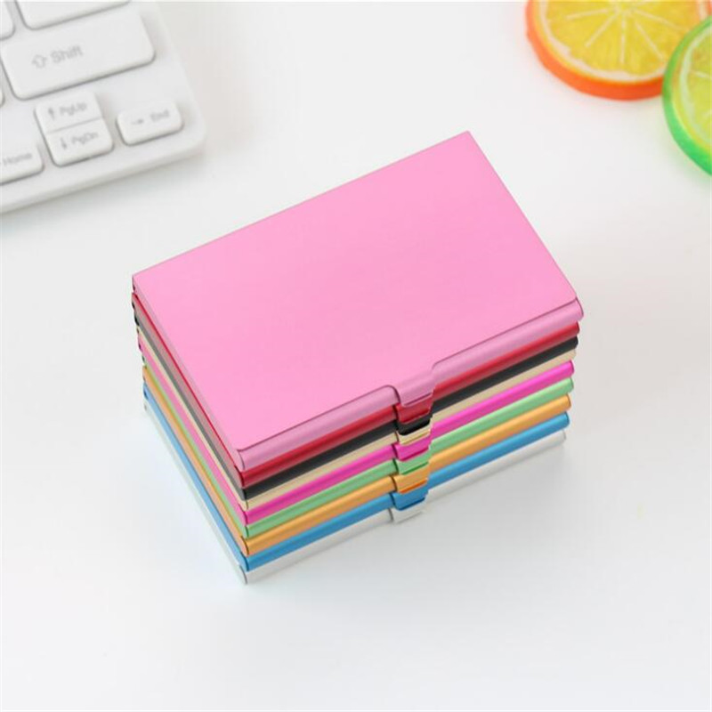 1 Pc Men Business Card Case Stainless Steel Aluminum Holder Metal Box Cover Women Credit Business ID Bus Card Holder Case
