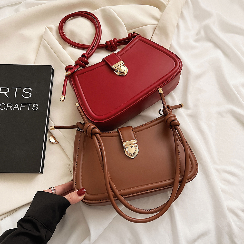 Women Fashion Underarm Bag PU Leather Simple Armpit Handbag Zipper Closure Casual Tote Handbag Girls Outdoor Daily Bag