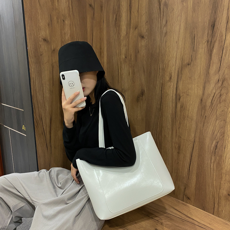 Classic PU Leather Women Shoulder Bag Large Capacity Fashion Tote Bag for Female Black Women Crossbody Bag Handle Handbag Women