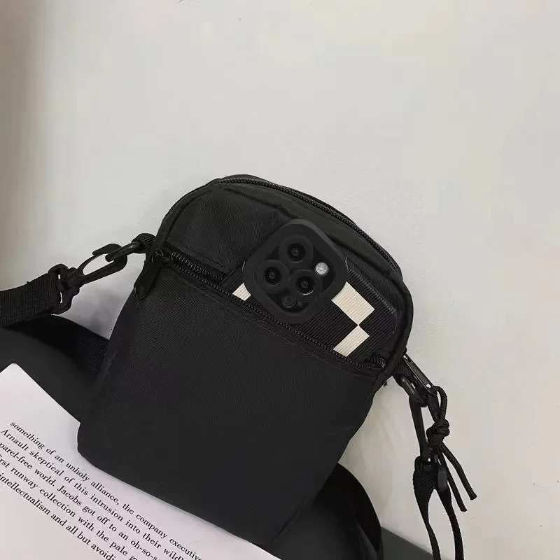 Messenger Sling Bags for Men Casual Canvas Small Zipper Crossbody Pouch Simple Shoulder Bag Bolso Hombre 241106