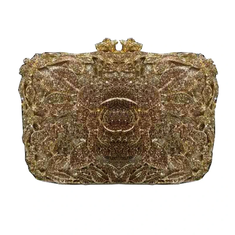 Nigeria elegant ladies evening dress bag wedding party banquet rhinestone handbag ladies crystal clutch