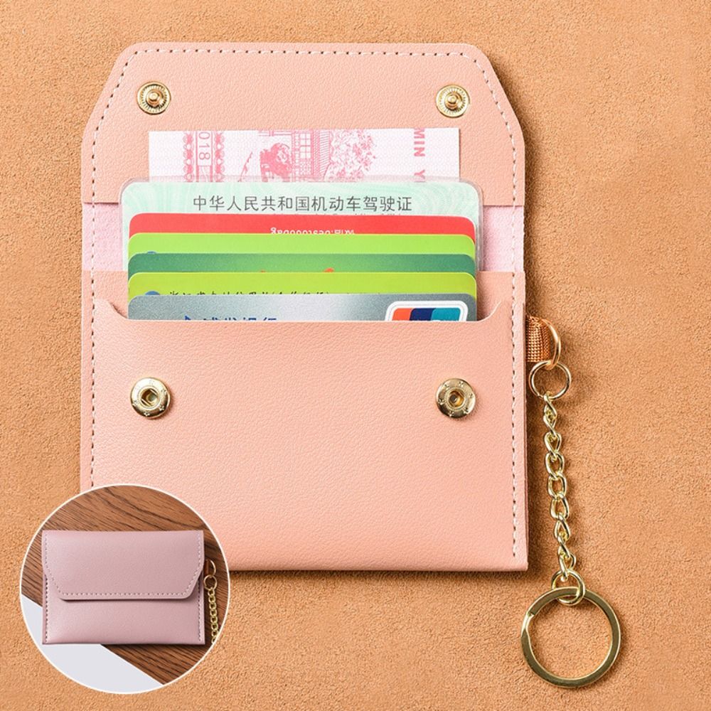 Multi-card Slot Solid Color Portable Leather Card Case Bank Card Credit Card ID Bus Card Holder Travel Card Organizer