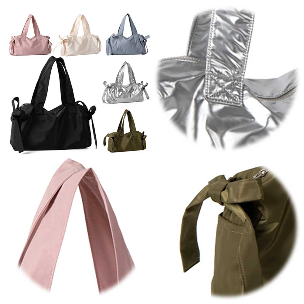 Cute Bow Trendy Underarm Bag Large Capacity Tote Bag Lightweight Casual Shoulder Purse Solid Color for Women and Girls