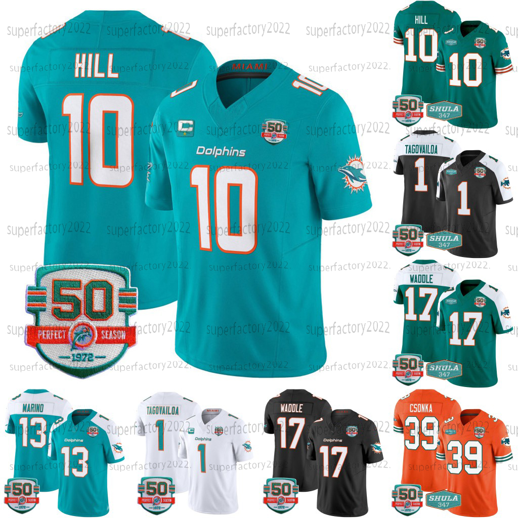 17 Jaylen Waddle 1 Tua Tagovailoa Football Jerseys Tyreek Hill Dolphinss 5 Ramsey 13 Marino 0 Berrios 25 Howard
