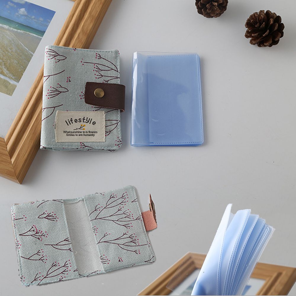 Cute 20 Slot Small Woman Wallet Mini Canvas Business Card Holder ID Credit Card Case Bag