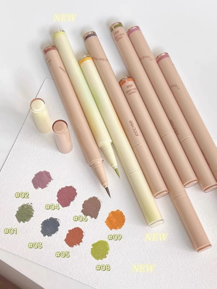Joochee matt liquid eyeliner pen durable waterproof stain free low saturation super fine water boiled eyeliner makeup 241107