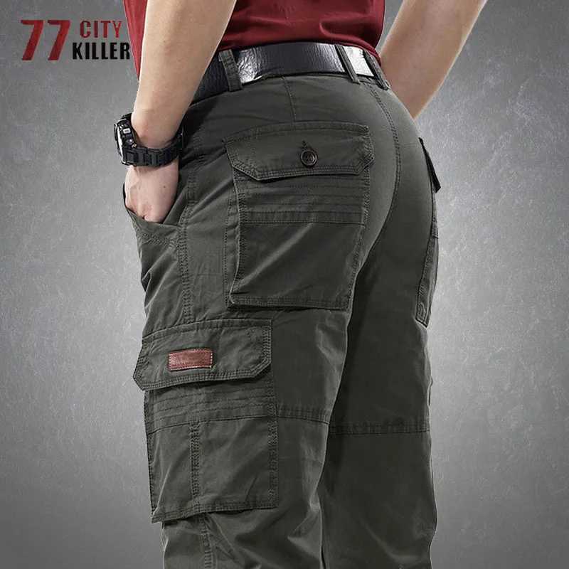 Thicken Cargo Pants Men Casual Cotton Baggy Multiple Pockets Trousers Male Commuter Combat Wear-resistant Military Mens Pants LX241107