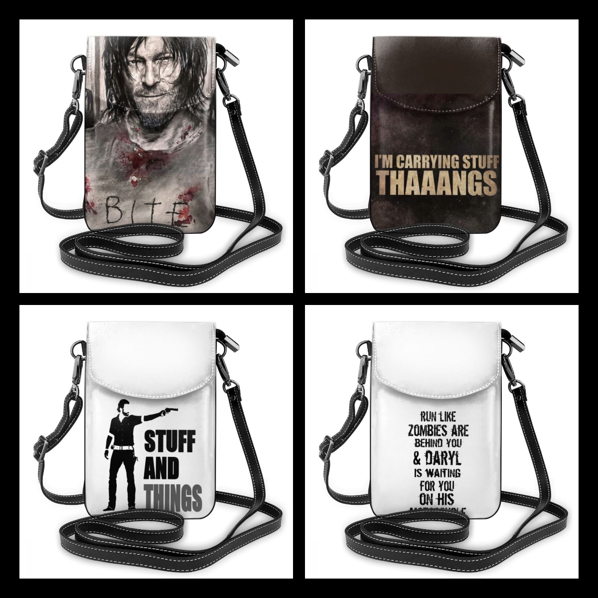 The Walking Dead Shoulder Bag Daryl Dixon Bite Leather Bag Multi Function Print Women Bags Crossbody Purse