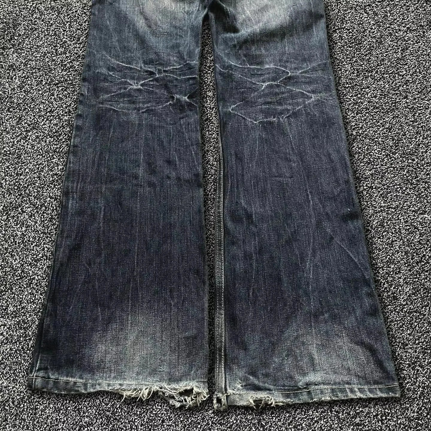 Baggy Hip Hop Streetwear Style Jeans Distressed Y2k Versatile Straight Wide Leg Denim Pants for Men and Women Black Pants 241106