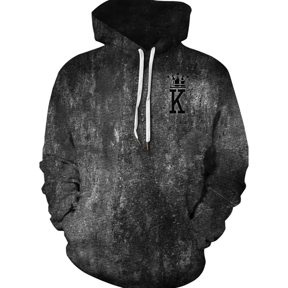 Hoodie for Mens Womens Mens Hoodie 3D Printed Pullover Hooded Sweatshirt Cool Outfits With Pockets Graphic Trendy black pattern