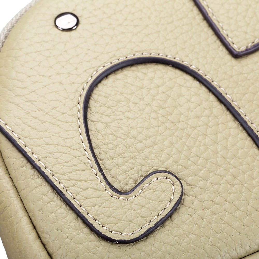 Cute Elephant Clutch Bag Leisure Fashion Portable Circular Round Genuine Leather Wallet Solid Color Zipper Coin Holder Purse New