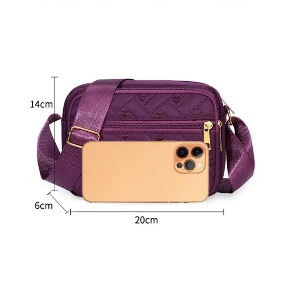 New Fashion Embroidery Bag Women's Zipper Handbag Women Nylon Square Handbags Lady's Shoulder Cross Body Female Bag