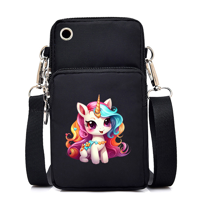 New Fashion Mobile Phone Bag 26 Art Unicorn Alphabet Women Messenger Bag Aesthetics Mini Small Crossbody Bag Coin Purse Handbag