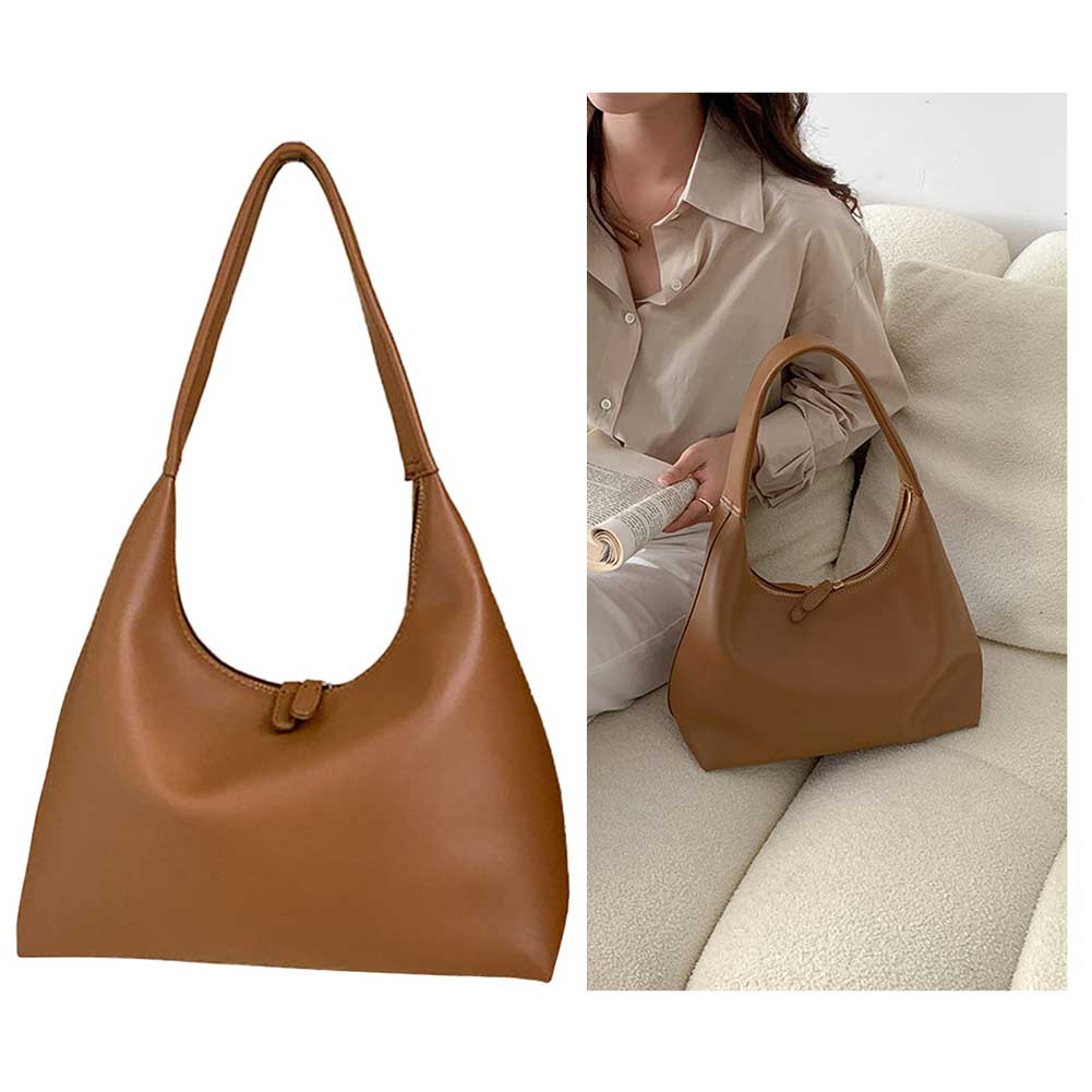 Women Leather Shoulder Bag Big Capacity Vintage Tote Bag Casual Top Handle Bag Satchel Hobo Bag Girl Stylish Purse