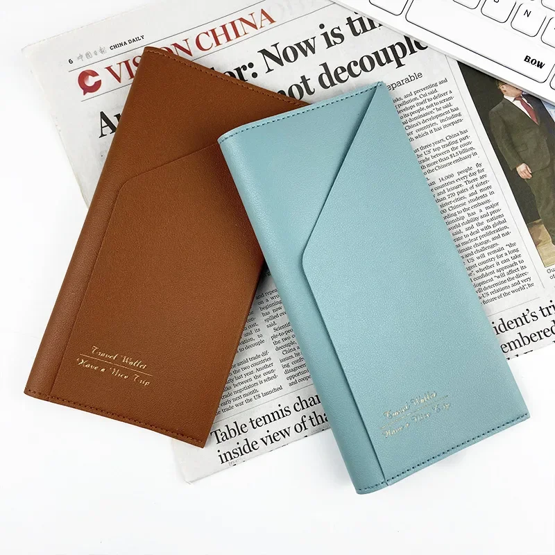 New Fashion Classic Spot Travel Document Bag Thickened Pu Leather Multi-functional Passport Bag Cover Ticket Holder Card Bag